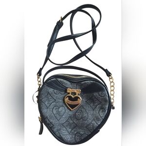 Juicy Couture Black Heart Crossbody Bag with Gold Charm